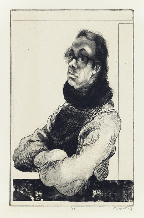 Gravure de Jim Monson : Autoportrait / Self Portrait